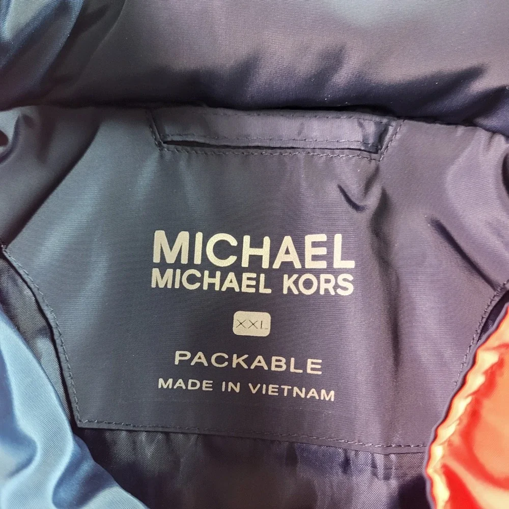 Michael‎ Michael Kors Mens Red Packable Full Zip Jacket Lightweight XXL